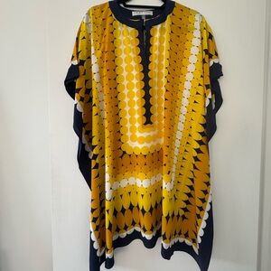 Trina Turk Yellow, White and Navy Theodora Dress